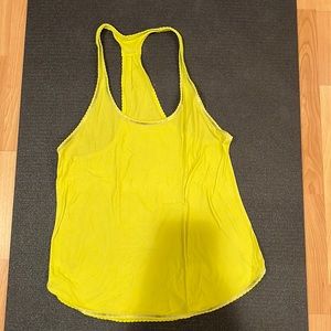 Lululemon lime green running top/ tank size small
